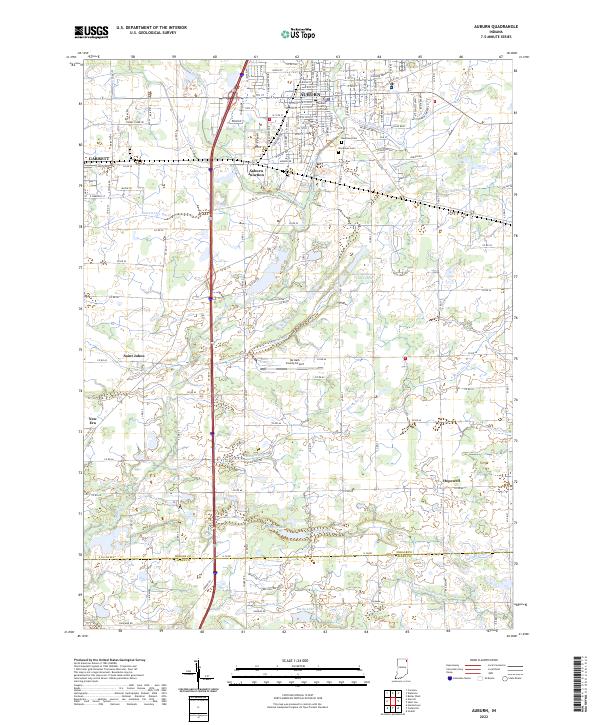 US Topo 7.5-minute map for Auburn IN