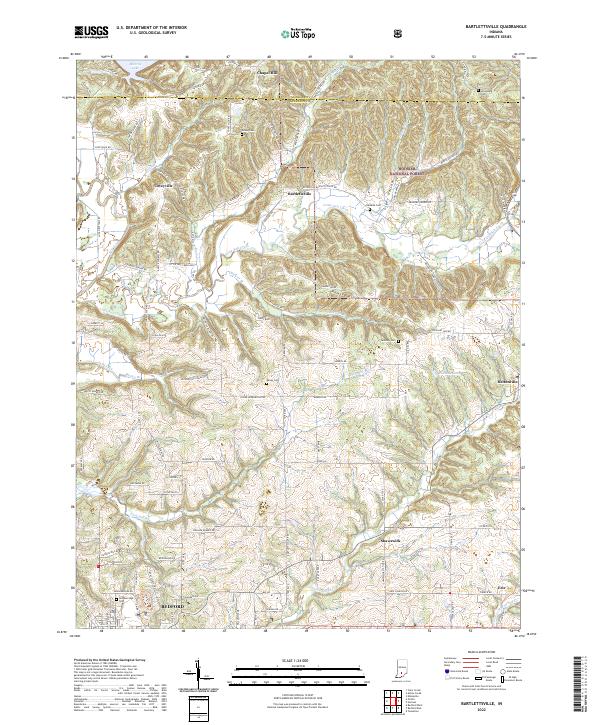 US Topo 7.5-minute map for Bartlettsville IN