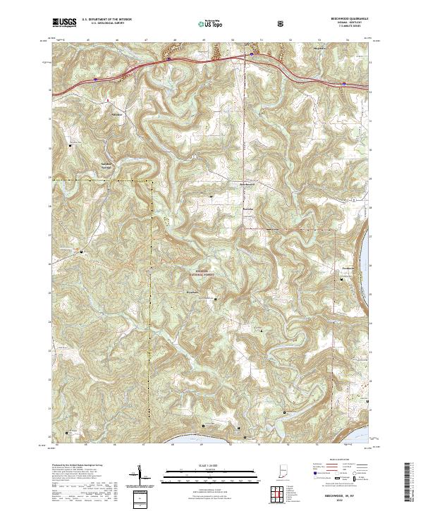 US Topo 7.5-minute map for Beechwood INKY