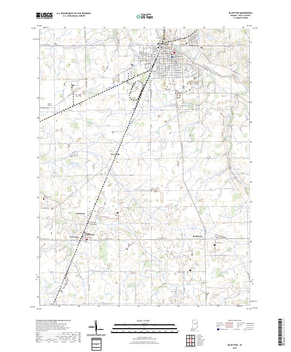 US Topo 7.5-minute map for Bluffton IN