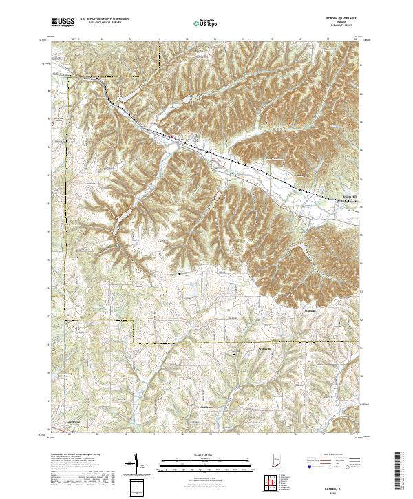 US Topo 7.5-minute map for Borden IN