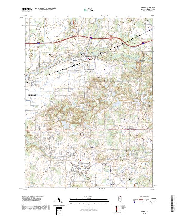 US Topo 7.5-minute map for Bristol IN