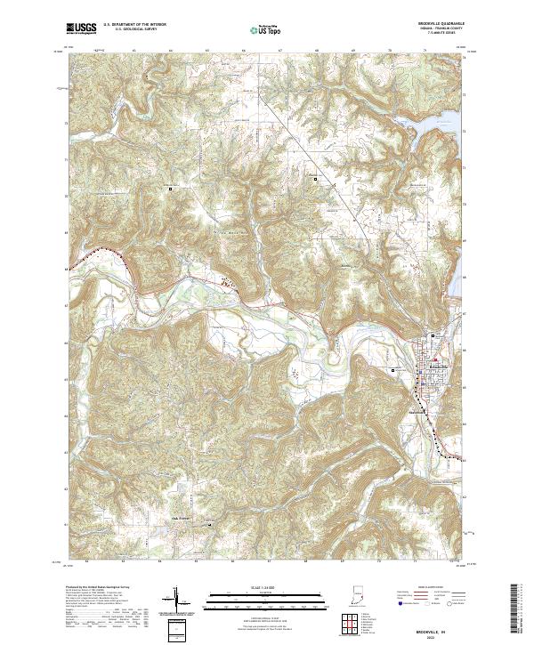 US Topo 7.5-minute map for Brookville IN