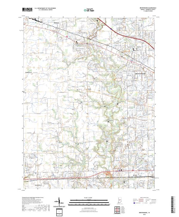 US Topo 7.5-minute map for Brownsburg IN