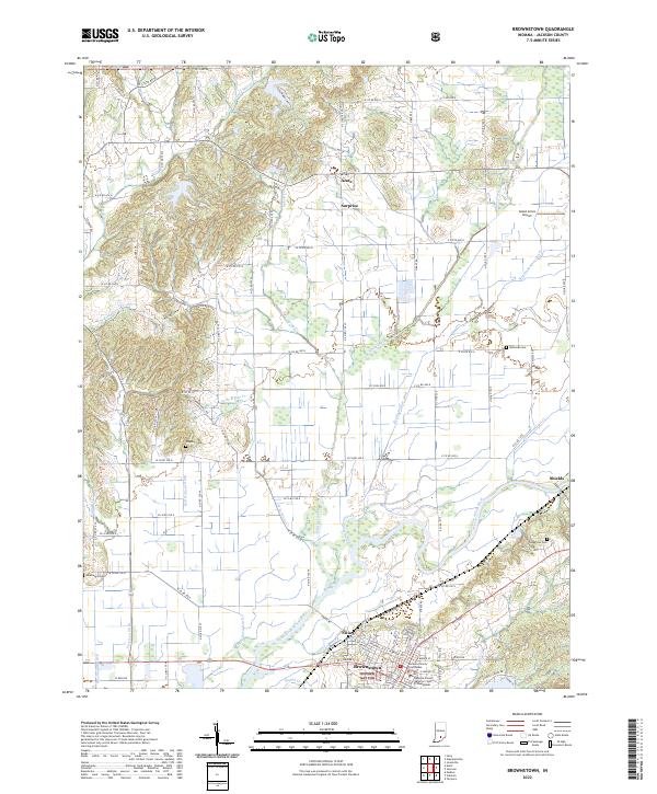 US Topo 7.5-minute map for Brownstown IN