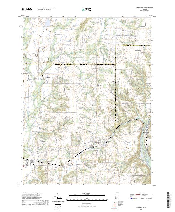 US Topo 7.5-minute map for Brownsville IN