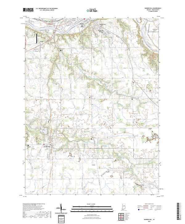 US Topo 7.5-minute map for Bunker Hill IN