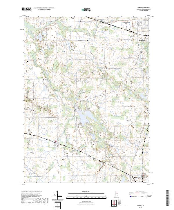 US Topo 7.5-minute map for Burket IN