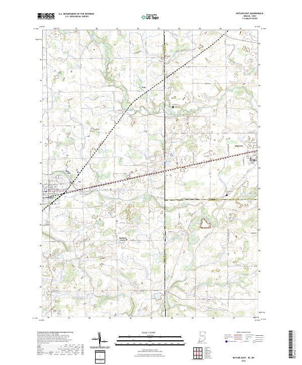 US Topo 7.5-minute map for Butler East INOH