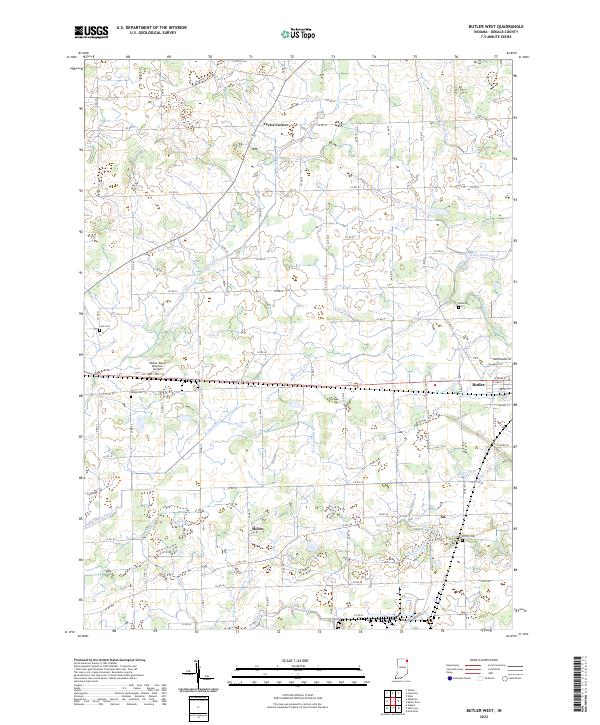 US Topo 7.5-minute map for Butler West IN