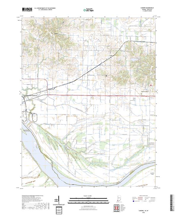 US Topo 7.5-minute map for Caborn INKY