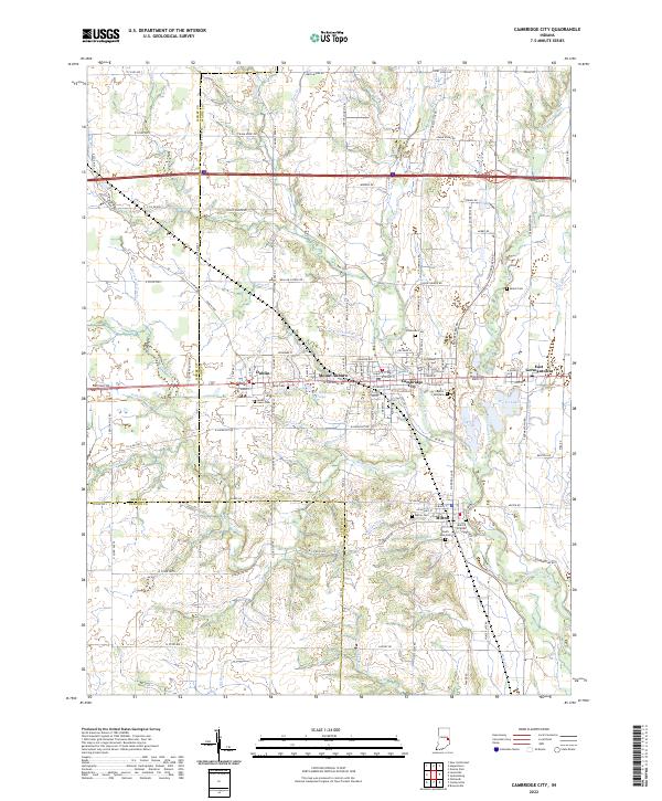 US Topo 7.5-minute map for Cambridge City IN