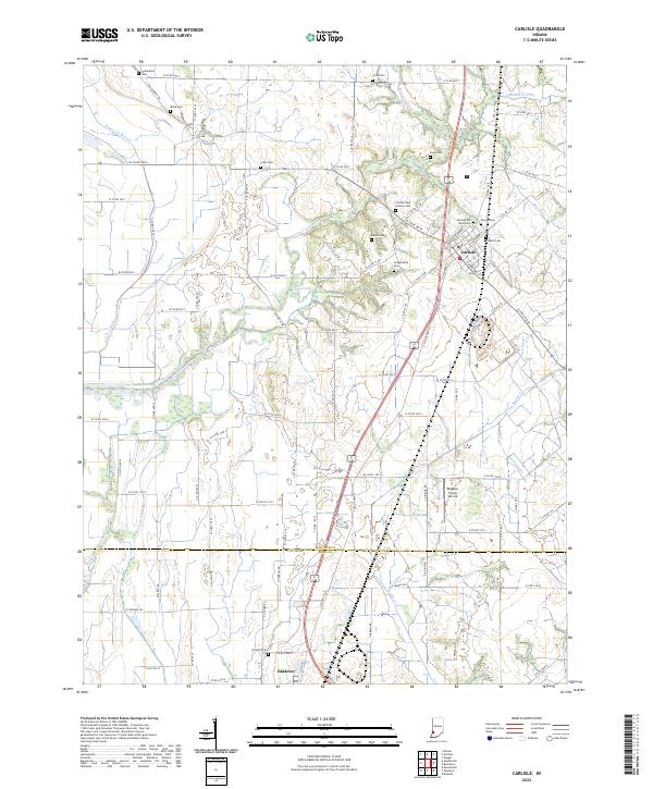 US Topo 7.5-minute map for Carlisle IN