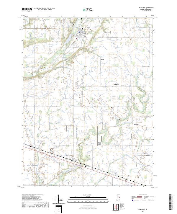 US Topo 7.5-minute map for Carthage IN