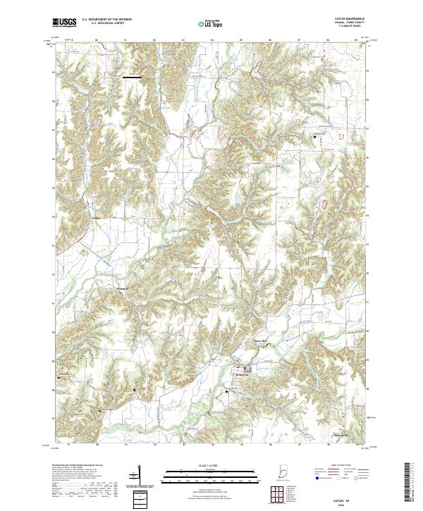 US Topo 7.5-minute map for Catlin IN