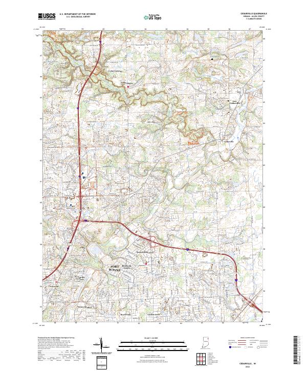 US Topo 7.5-minute map for Cedarville IN