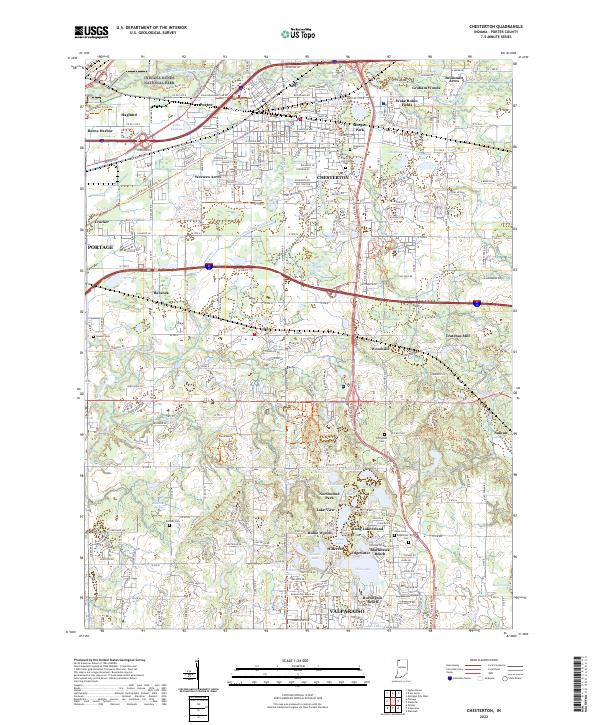 US Topo 7.5-minute map for Chesterton IN