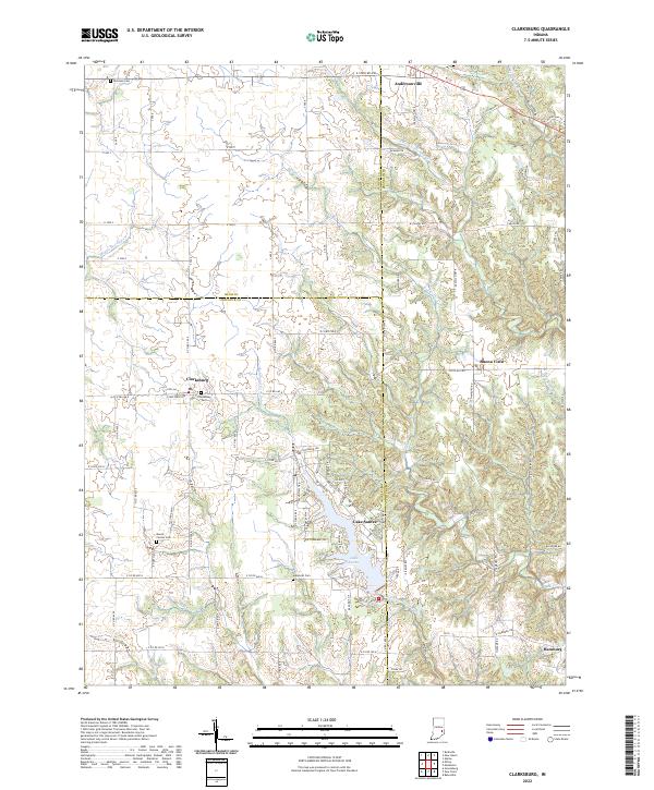 US Topo 7.5-minute map for Clarksburg IN