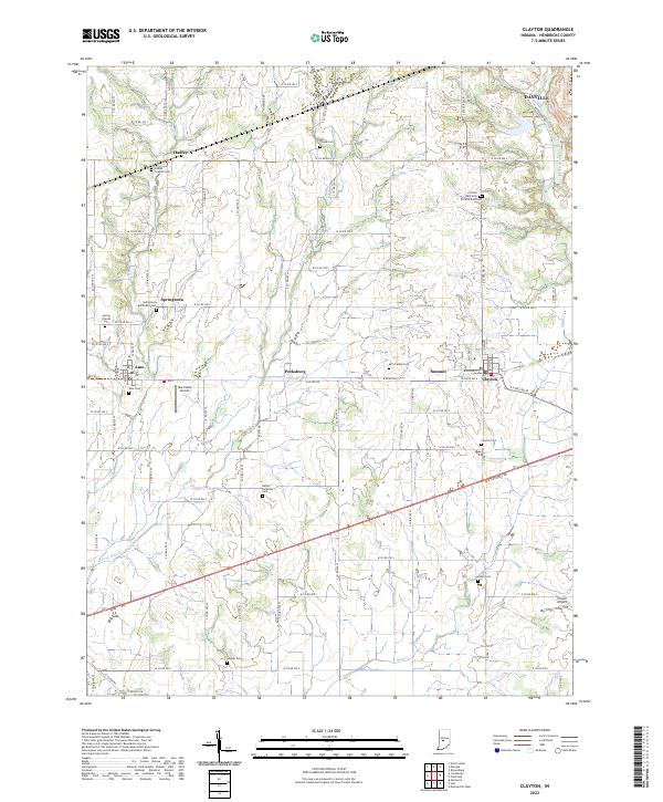 US Topo 7.5-minute map for Clayton IN