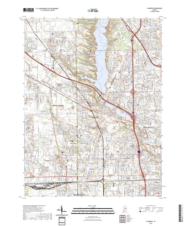 US Topo 7.5-minute map for Clermont IN