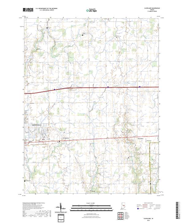 US Topo 7.5-minute map for Cleveland IN