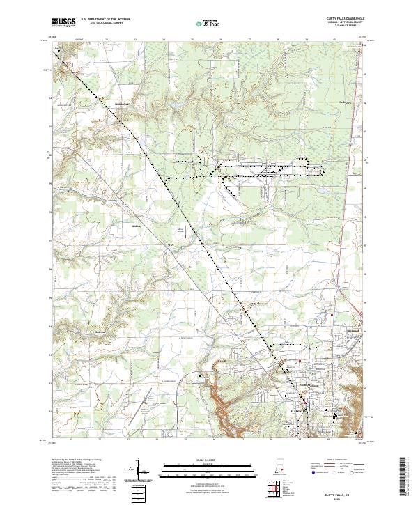 US Topo 7.5-minute map for Clifty Falls IN