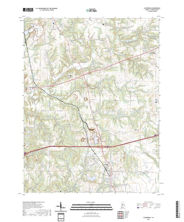 US Topo 7.5-minute map for Cloverdale IN