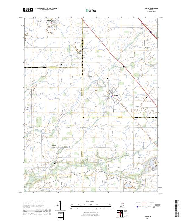 US Topo 7.5-minute map for Colfax IN