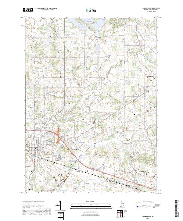 US Topo 7.5-minute map for Columbia City IN