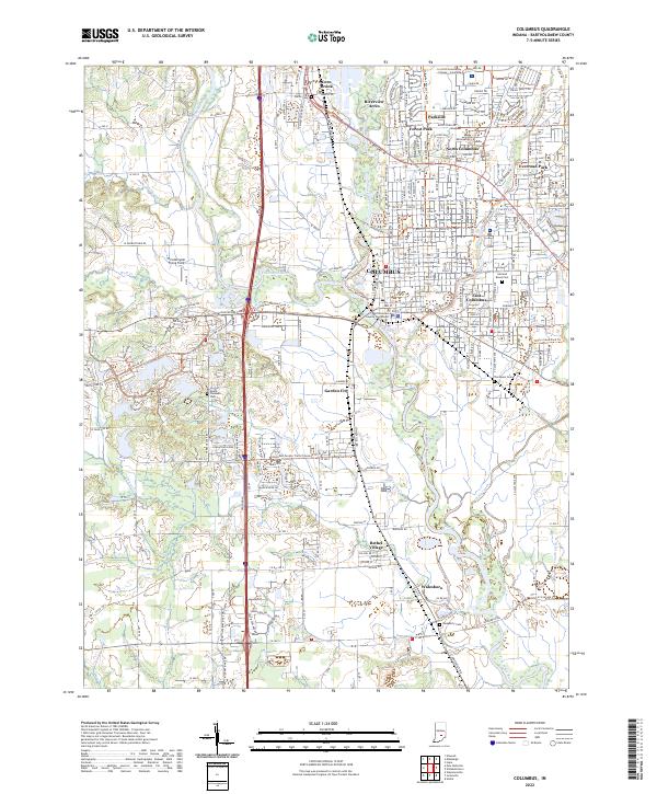 US Topo 7.5-minute map for Columbus IN