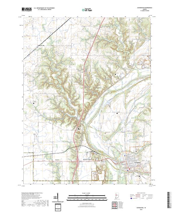 US Topo 7.5-minute map for Covington IN