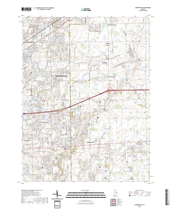 US Topo 7.5-minute map for Cumberland IN