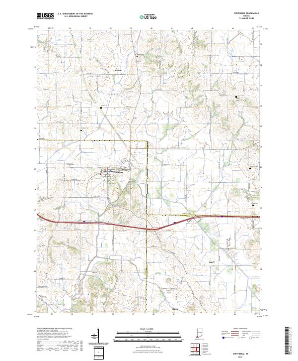 US Topo 7.5-minute map for Cynthiana IN