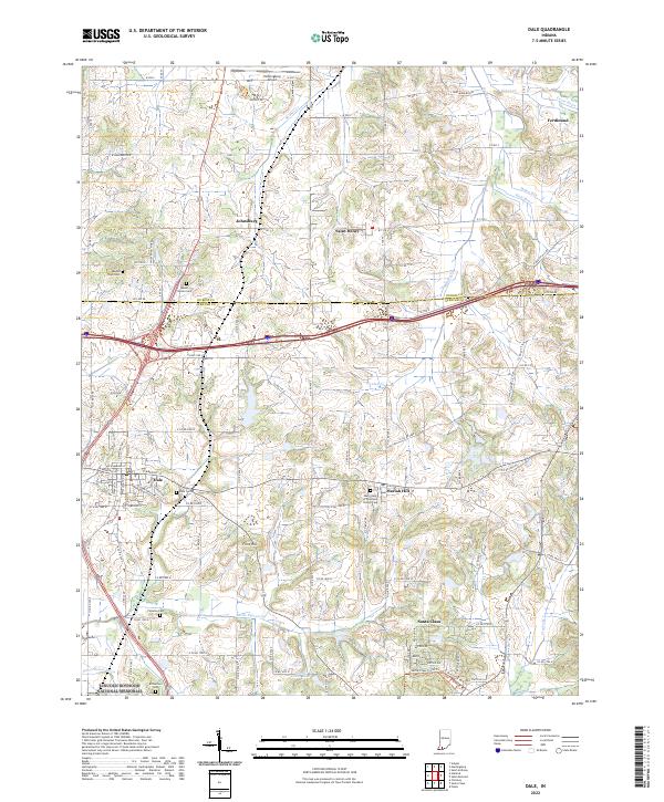 US Topo 7.5-minute map for Dale IN