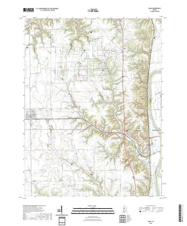 US Topo 7.5-minute map for Dana IN