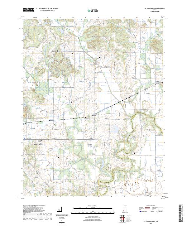 US Topo 7.5-minute map for De Gonia Springs IN