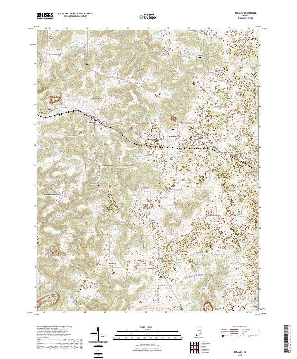 US Topo 7.5-minute map for Depauw IN