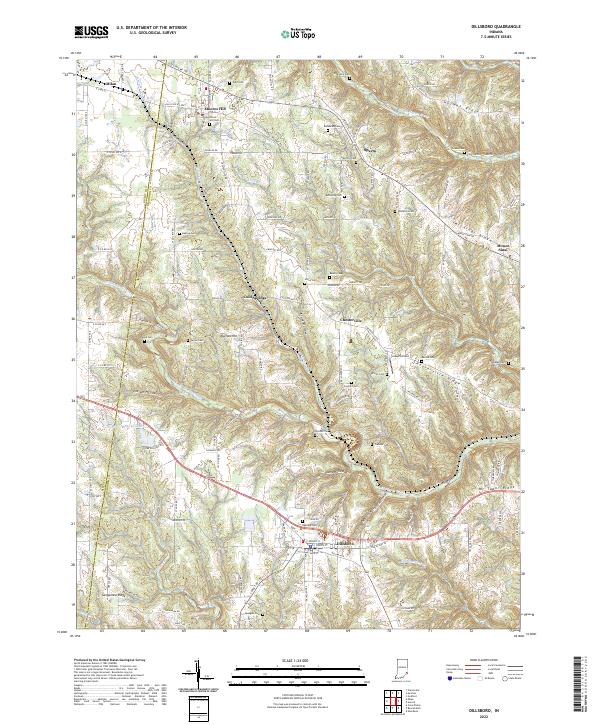 US Topo 7.5-minute map for Dillsboro IN