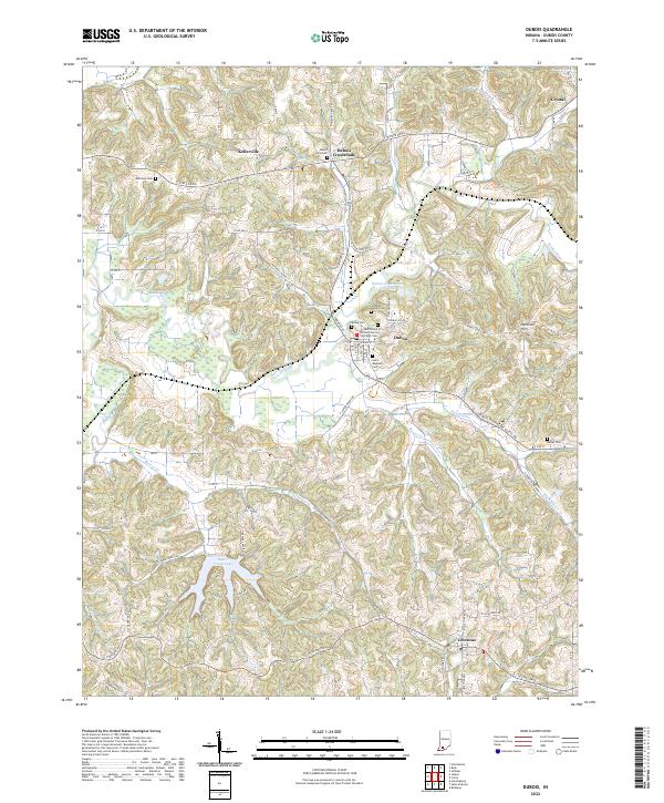 US Topo 7.5-minute map for Dubois IN