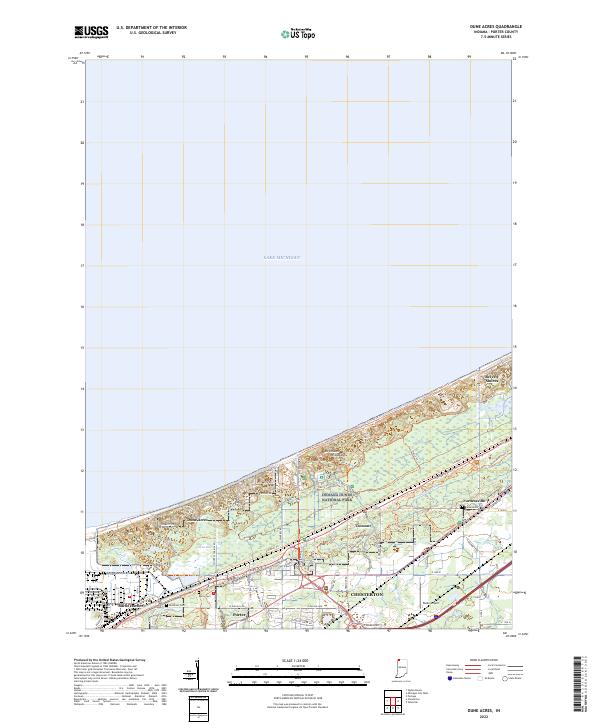 US Topo 7.5-minute map for Dune Acres IN