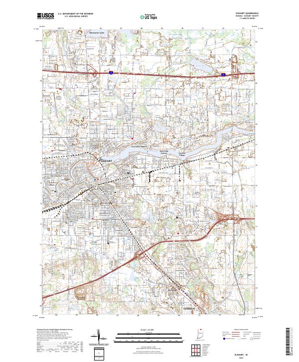 US Topo 7.5-minute map for Elkhart IN