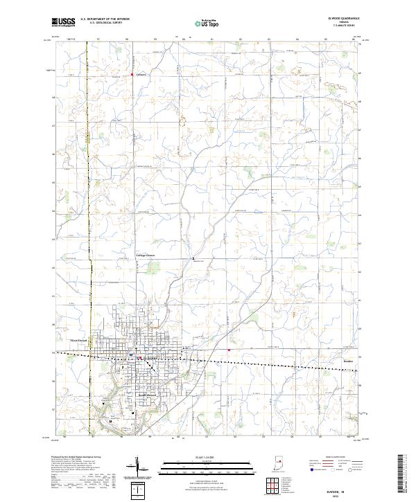 US Topo 7.5-minute map for Elwood IN