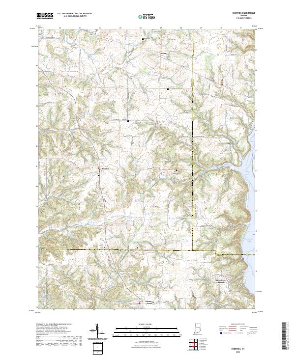 US Topo 7.5-minute map for Everton IN