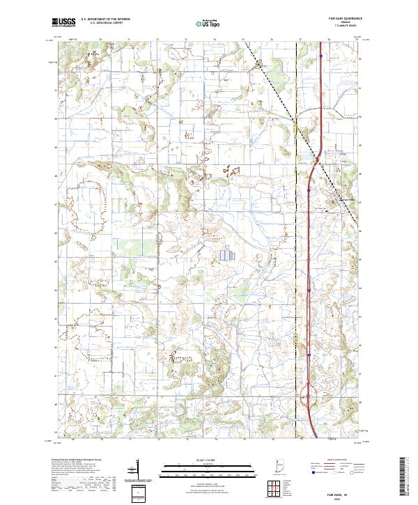 US Topo 7.5-minute map for Fair Oaks IN