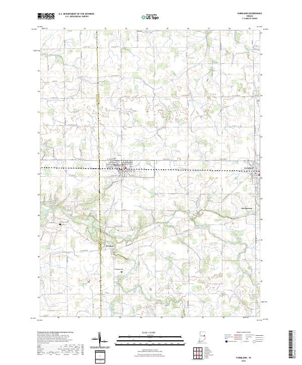 US Topo 7.5-minute map for Farmland IN