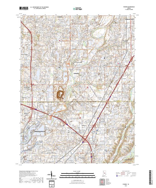 US Topo 7.5-minute map for Fishers IN