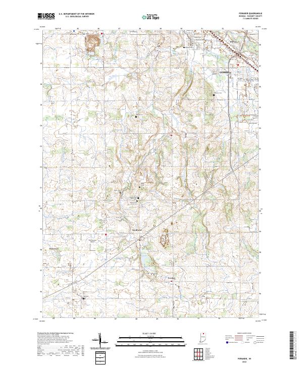 US Topo 7.5-minute map for Foraker IN