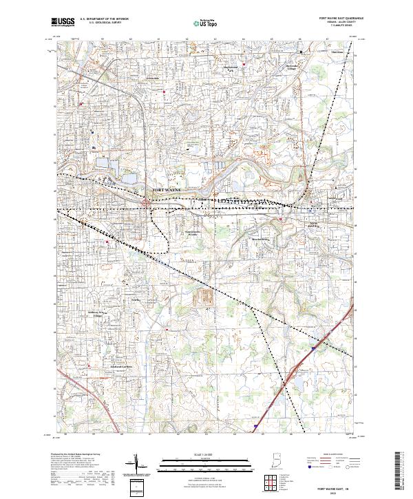 US Topo 7.5-minute map for Fort Wayne East IN