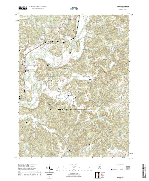 US Topo 7.5-minute map for Freedom IN