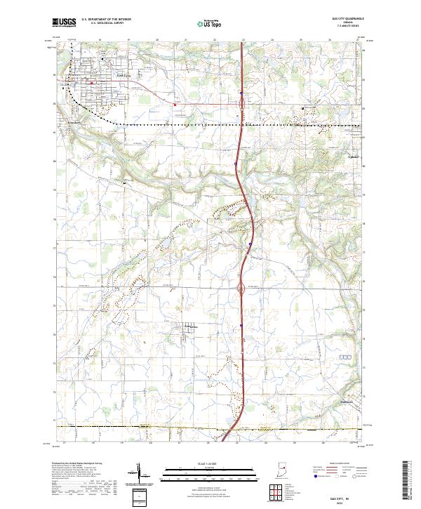 US Topo 7.5-minute map for Gas City IN